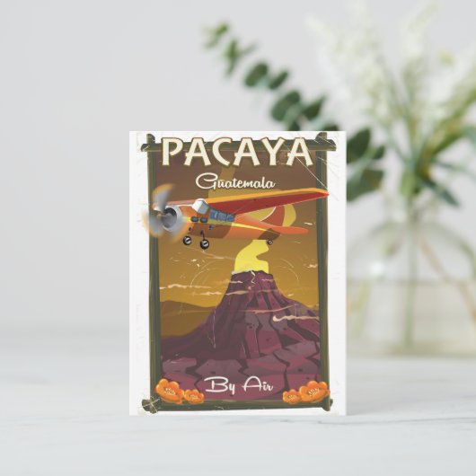 Pacaya Volcano Guatemala reisposter Briefkaart (Staand voorkant)