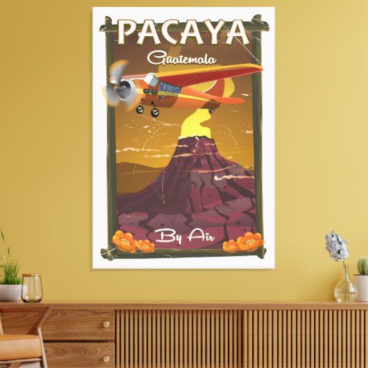 Pacaya Volcano Guatemala reisposter Canvas Afdruk (Insitu (Woonkamer))