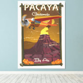 Pacaya Volcano Guatemala reisposter Canvas Afdruk (Insitu (Houten vloer))