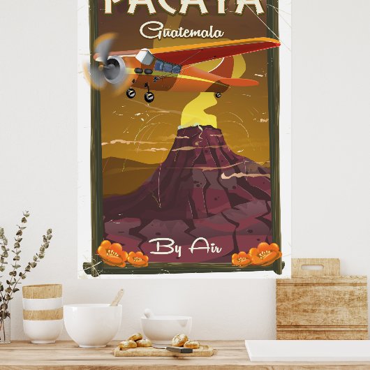 Pacaya Volcano Guatemala reisposter Poster (Keuken)