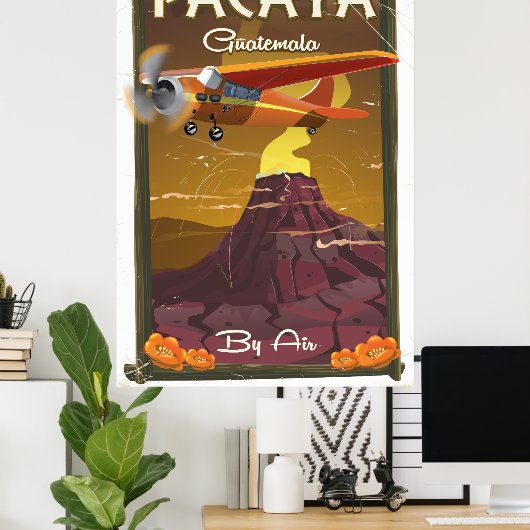 Pacaya Volcano Guatemala reisposter Poster (Thuiskantoor)