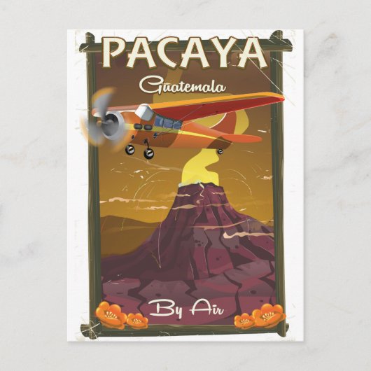 Pacaya vulkaan Guatemala reisposter Briefkaart (Voorkant)