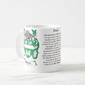 Pace, de oorsprong, de betekenis en de crest koffiemok (Voorkant links)
