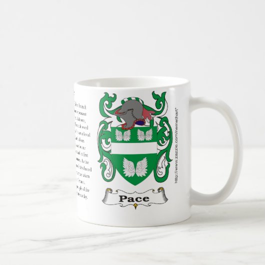 Pace, de oorsprong, de betekenis en de crest koffiemok (Rechts)