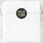 Pace of Peace Green Slow Living Mindfulness Mantra Ronde Sticker (Tas)
