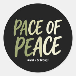 Pace of Peace Groen Langzaam Leven Mindfulness Man Ronde Sticker