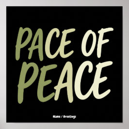 Pace of Peace Groen Snel Leven Mindfulness Mantra Poster