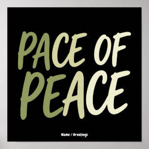 Pace of Peace Groen Snel Leven Mindfulness Mantra Poster