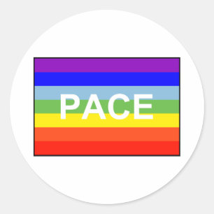 PACE Peace Flag Rainbow Ronde Sticker