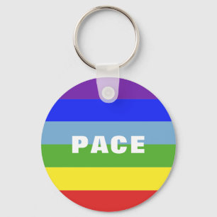 Pace Peace Rainbow Color Regenbogen strepen Sleutelhanger