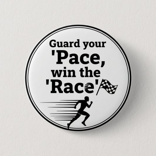 Pace Race Wisdom Button: Win Life's Game Ronde Button 5,7 Cm (Voorkant)