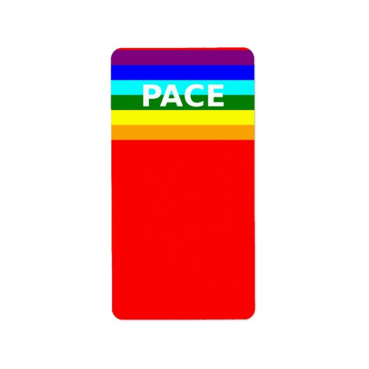 Pace(Vrede) Vlag Italiaans Adreslabel Etiket (Voorkant)