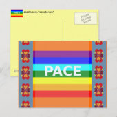 Pace (Vrede) Vlag Italiaans Briefkaart (Voorkant / Achterkant)