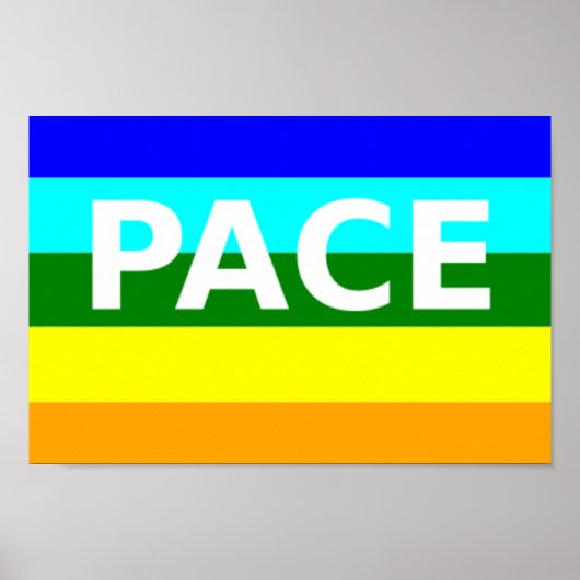 Pace (Vrede) Vlag Italiaans Poster (Voorkant)