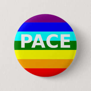 Pace (Vrede) vlag Italiaans Ronde Button 5,7 Cm