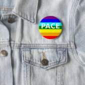 Pace (Vrede) vlag Italiaans Ronde Button 5,7 Cm (In situ)