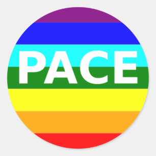 Pace (Vrede) vlag Italiaans Ronde Sticker