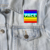 Pace (Vrede) vlag Italiaans Vierkante Button 5,1 Cm (In situ)