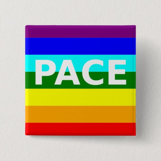 Pace (Vrede) vlag Italiaans Vierkante Button 5,1 Cm (Voorkant)