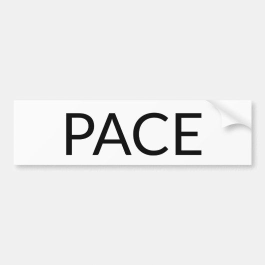 Pace White Black Italiaanse vrede simpel minimalis Bumpersticker (Voorkant)