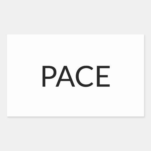 Pace White Black Italiaanse vrede simpel minimalis Rechthoekige Sticker (Voorkant)