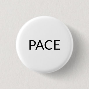 Pace White Black Italiaanse vrede simpel minimalis Ronde Button 3,2 Cm