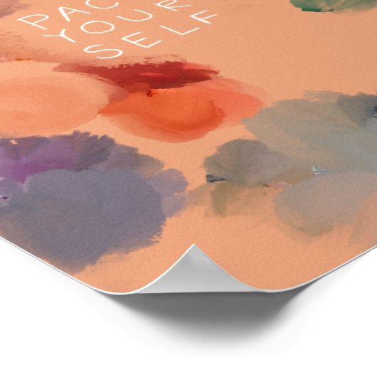 "Pace Yourself" Abstracte Confetti Floral Poster (Hoek)