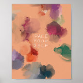 "Pace Yourself" Abstracte Confetti Floral Poster (Voorkant)
