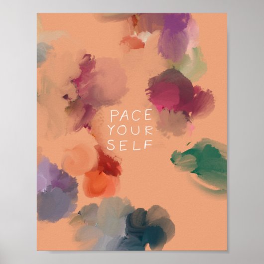 "Pace Yourself" Abstracte Confetti Floral Poster (Voorkant)