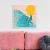Pace Yourself Zee Turtle Inspirerend Beach House Canvas Afdruk (Insitu (Woonkamer))