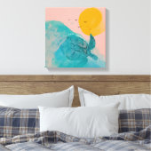Pace Yourself Zee Turtle Inspirerend Beach House Canvas Afdruk (Insitu (Slaapkamer))