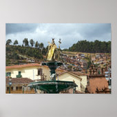Pachacuti-standbeeld in Cusco, Peru Poster (Voorkant)