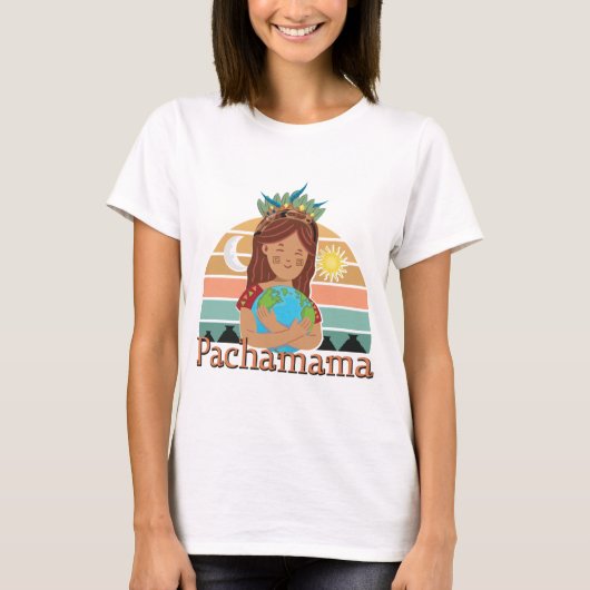 Pachamama Earth Moeder Incan God Spiritueel T-shirt (Voorkant)