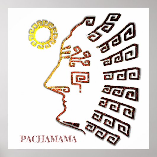 Pachamama Machu_Picchu Silhouet Poster (Voorkant)