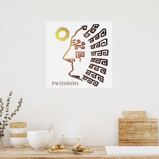 Pachamama Machu_Picchu Silhouette Poster (Keuken)