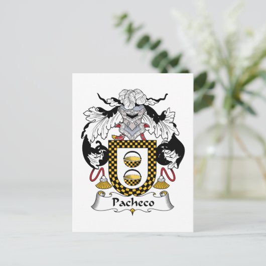 Pacheco Family Crest Briefkaart (Staand voorkant)