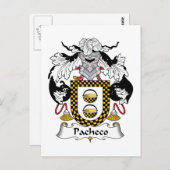 Pacheco Family Crest Briefkaart (Voorkant / Achterkant)