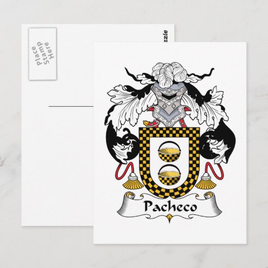 Pacheco Family Crest Briefkaart (Voorkant / Achterkant)