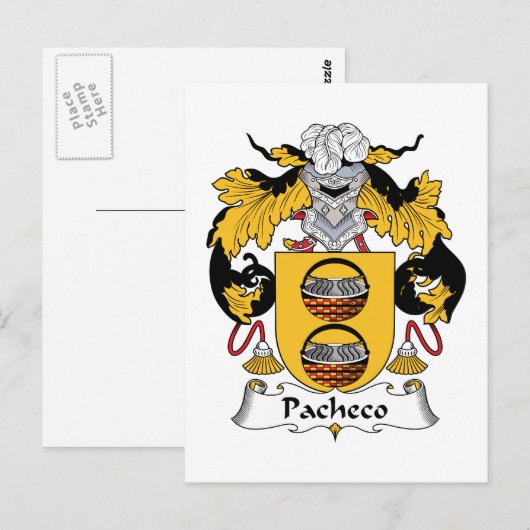 Pacheco Family Crest Briefkaart (Voorkant / Achterkant)