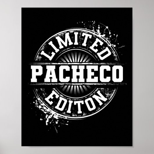 Pacheco Grappige Achternaam Familiestamboom Verjaa Poster (Voorkant)