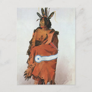 Pachtuwa-Chta, Arikara Warrior Portrait van Bodmer Briefkaart
