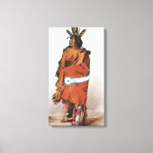 Pachtuwa-Chta, Arikara Warrior Portrait van Bodmer Canvas Afdruk (Voorkant)