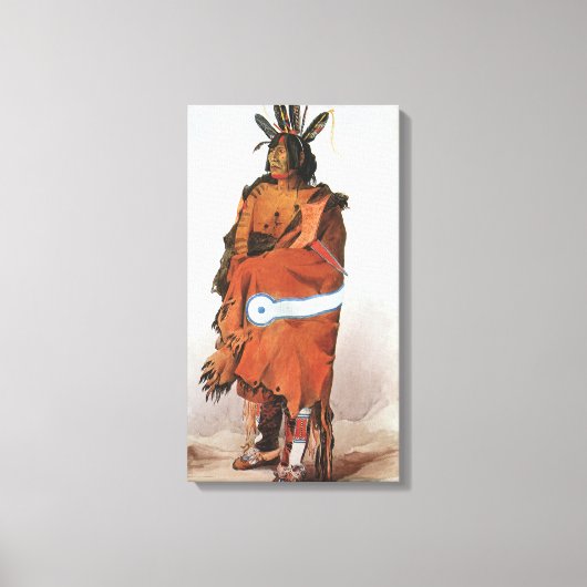 Pachtuwa-Chta, Arikara Warrior Portrait van Bodmer Canvas Afdruk (Voorkant)