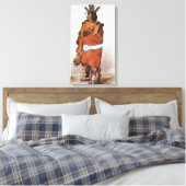 Pachtuwa-Chta, Arikara Warrior Portrait van Bodmer Canvas Afdruk (Insitu (Slaapkamer))