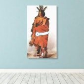 Pachtuwa-Chta, Arikara Warrior Portrait van Bodmer Canvas Afdruk (Insitu (Houten vloer))
