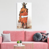Pachtuwa-Chta, Arikara Warrior Portrait van Bodmer Canvas Afdruk (Insitu (Woonkamer))