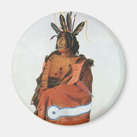 Pachtuwa-Chta, Arikara Warrior Portrait van Bodmer Magneet (Voorkant)