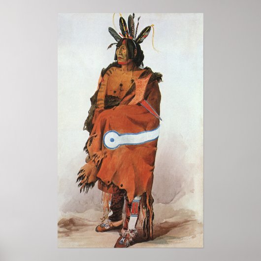 Pachtuwa-Chta, Arikara Warrior Portrait van Bodmer Poster (Voorkant)