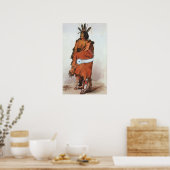 Pachtuwa-Chta, Arikara Warrior Portrait van Bodmer Poster (Keuken)