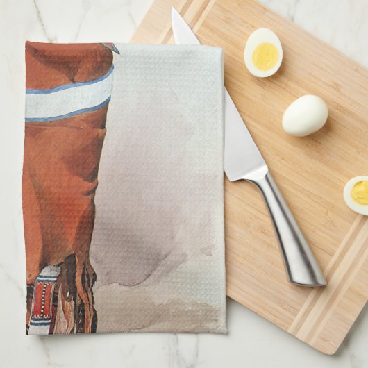 Pachtuwa-Chta, Arikara Warrior Portrait van Bodmer Theedoek (Quarter Fold)